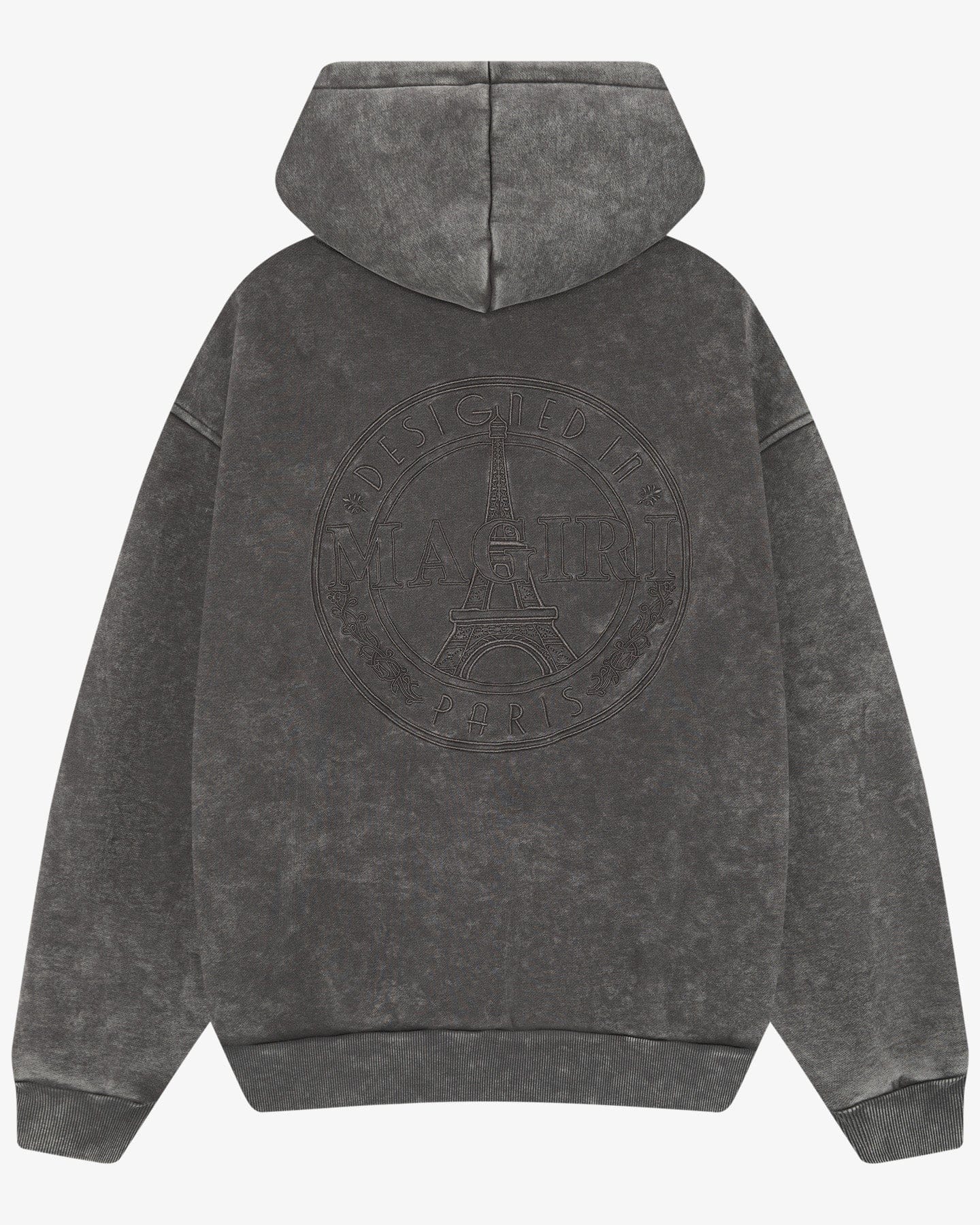 Magiri Embroidered Acid Wash Hoodie 'Washed Grey' - Kick Game