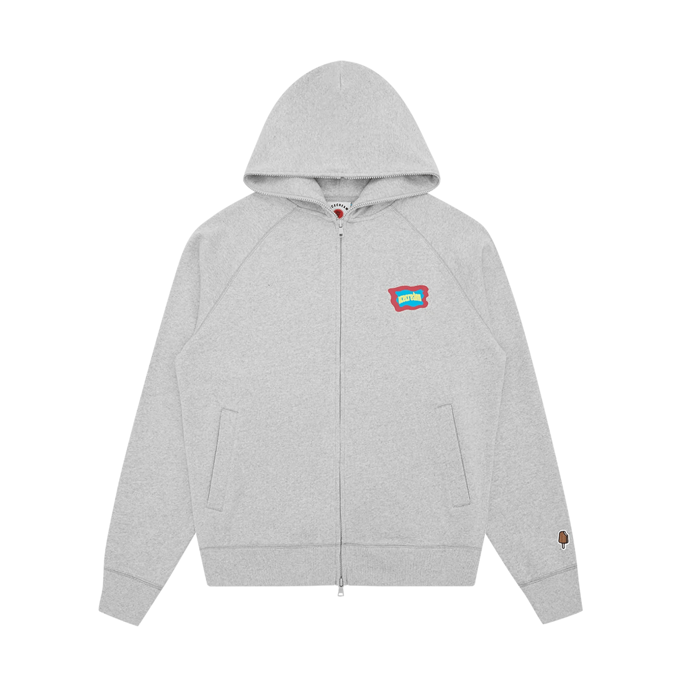 ICECREAM Block Logo Zip Through Hood 'Heather Grey' - Kick Game