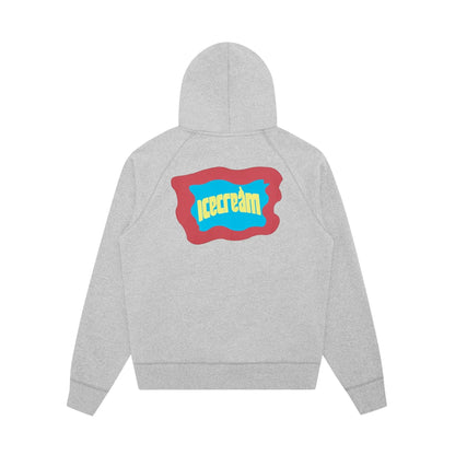 ICECREAM Block Logo Zip Through Hood 'Heather Grey' - Kick Game