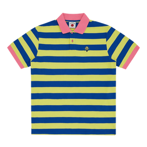 ICECREAM Cones and Bones Striped Polo Shirt 'Slime Green / Blue Stripe'