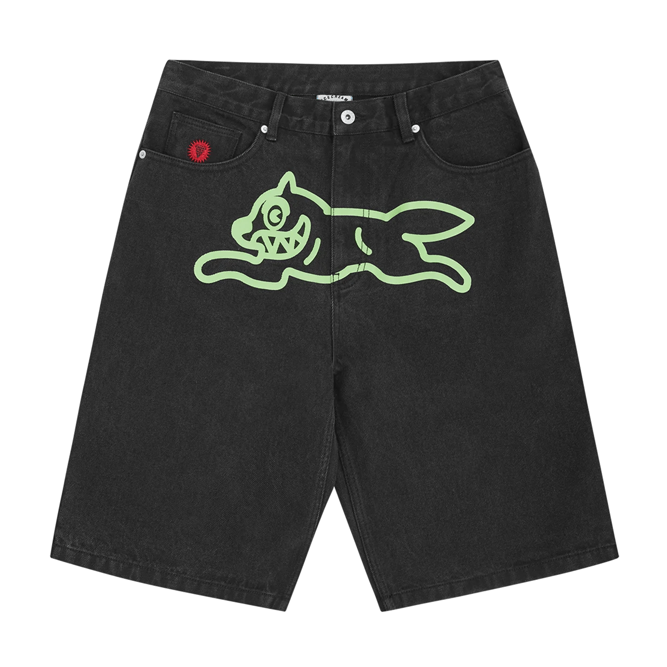 ICECREAM Running Dog Denim Shorts 'Black Denim' - Kick Game