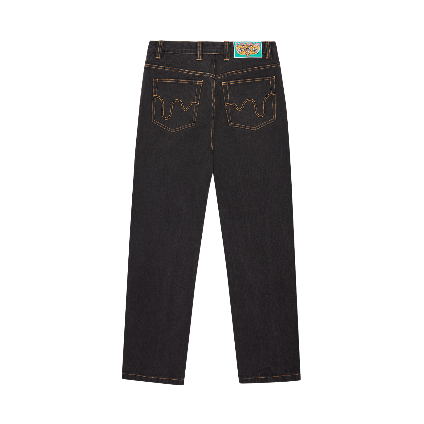 ICECREAM Running Dog Double Scoop Denim Pants 'Black' - Kick Game