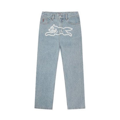ICECREAM Running Dog Double Scoop Denim Pants 'Heavy Wash Blue' - Kick Game