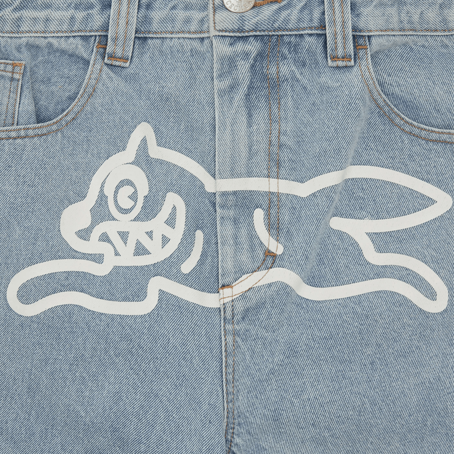 ICECREAM Running Dog Double Scoop Denim Pants 'Heavy Wash Blue' - Kick Game