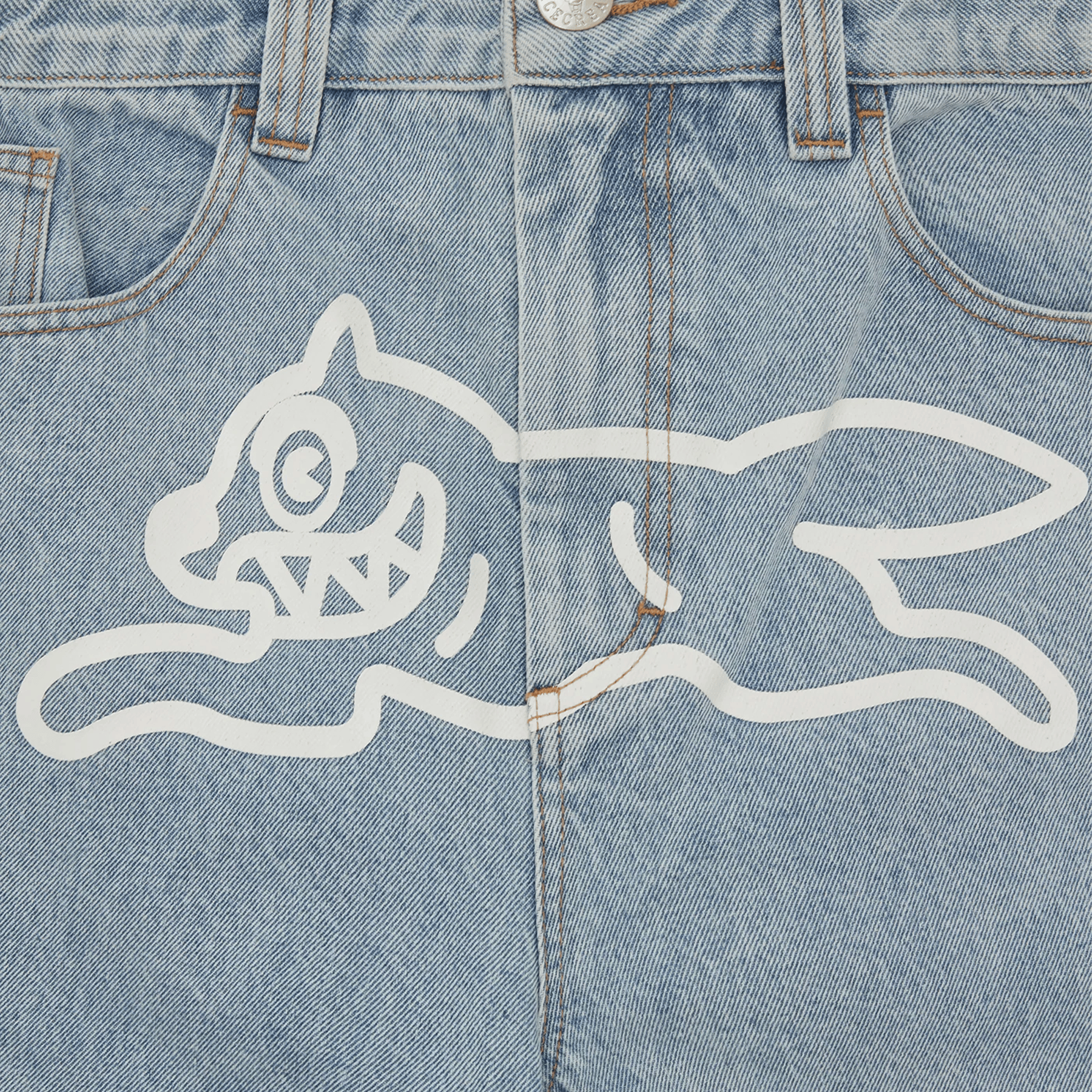 ICECREAM Running Dog Double Scoop Denim Pants 'Heavy Wash Blue' - Kick Game