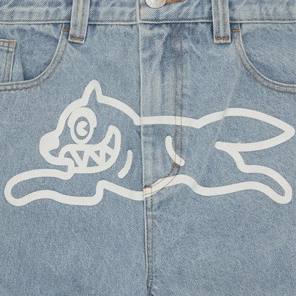 ICECREAM Running Dog Double Scoop Denim Pants 'Heavy Wash Blue' - Kick Game