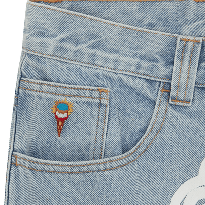 ICECREAM Running Dog Double Scoop Denim Pants 'Heavy Wash Blue' - Kick Game