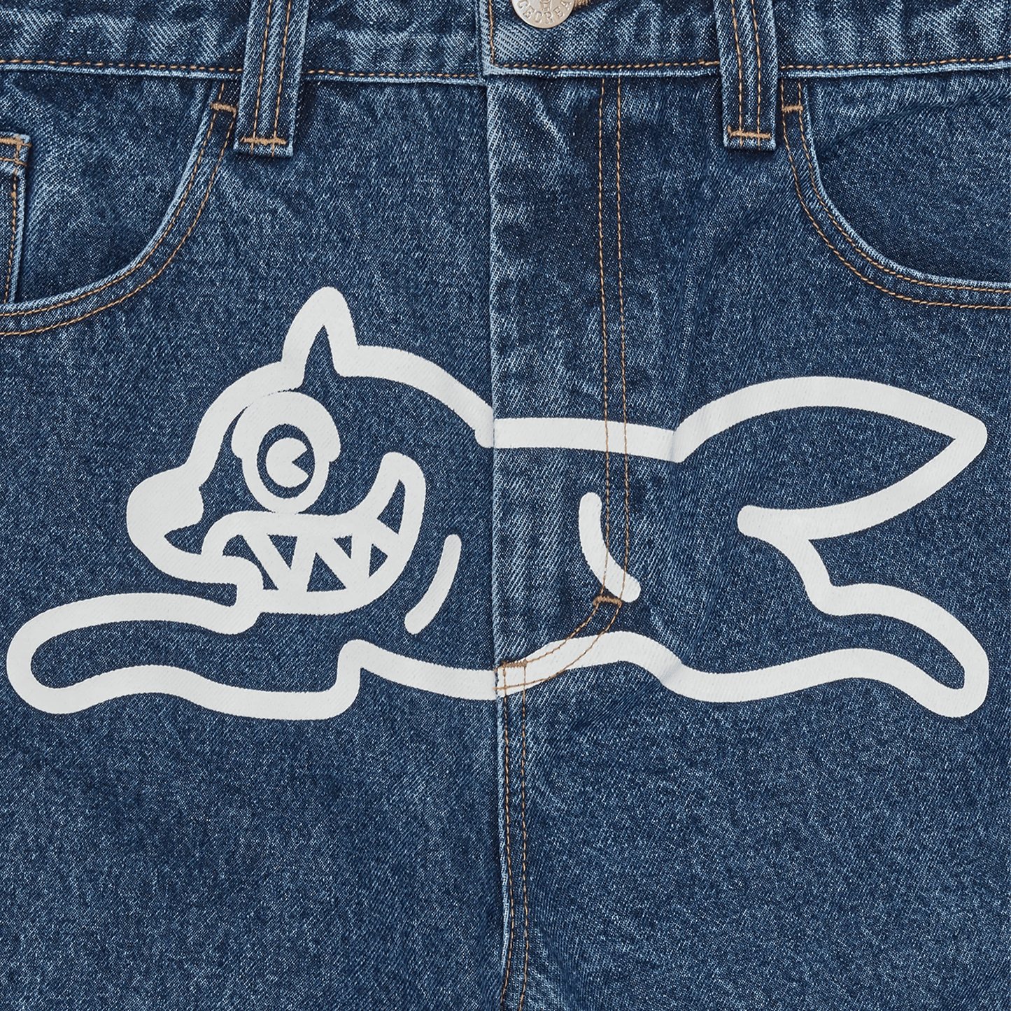 ICECREAM Running Dog Double Scoop Denim Pants 'Mid Wash Blue' - Kick Game