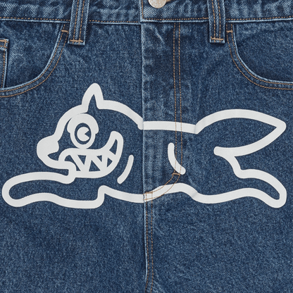 ICECREAM Running Dog Double Scoop Denim Pants 'Mid Wash Blue' - Kick Game