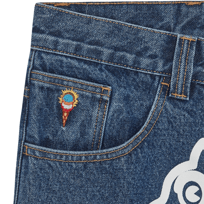 ICECREAM Running Dog Double Scoop Denim Pants 'Mid Wash Blue' - Kick Game
