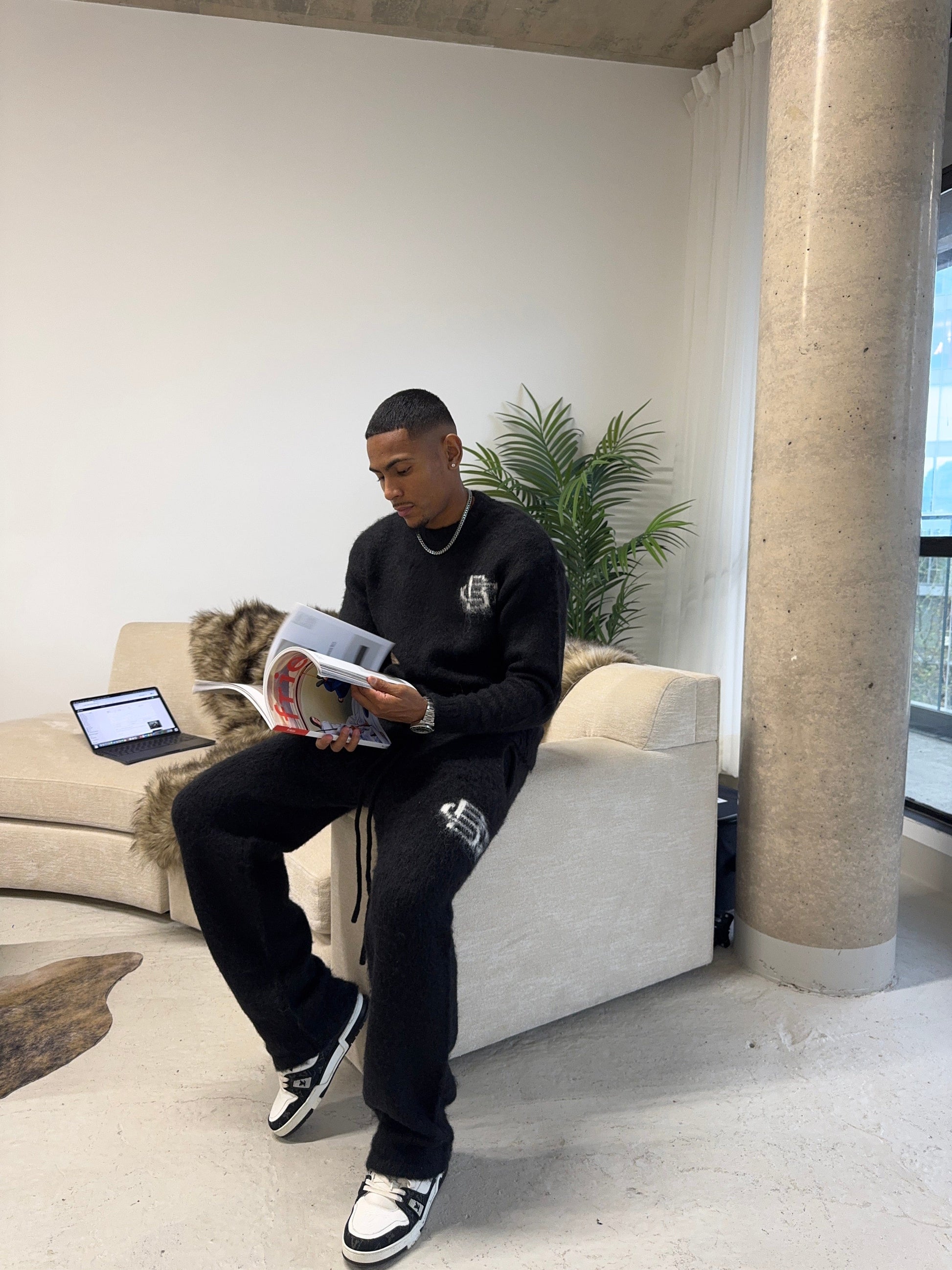 Mohair Knit BC Jumper - Black - Kick Game