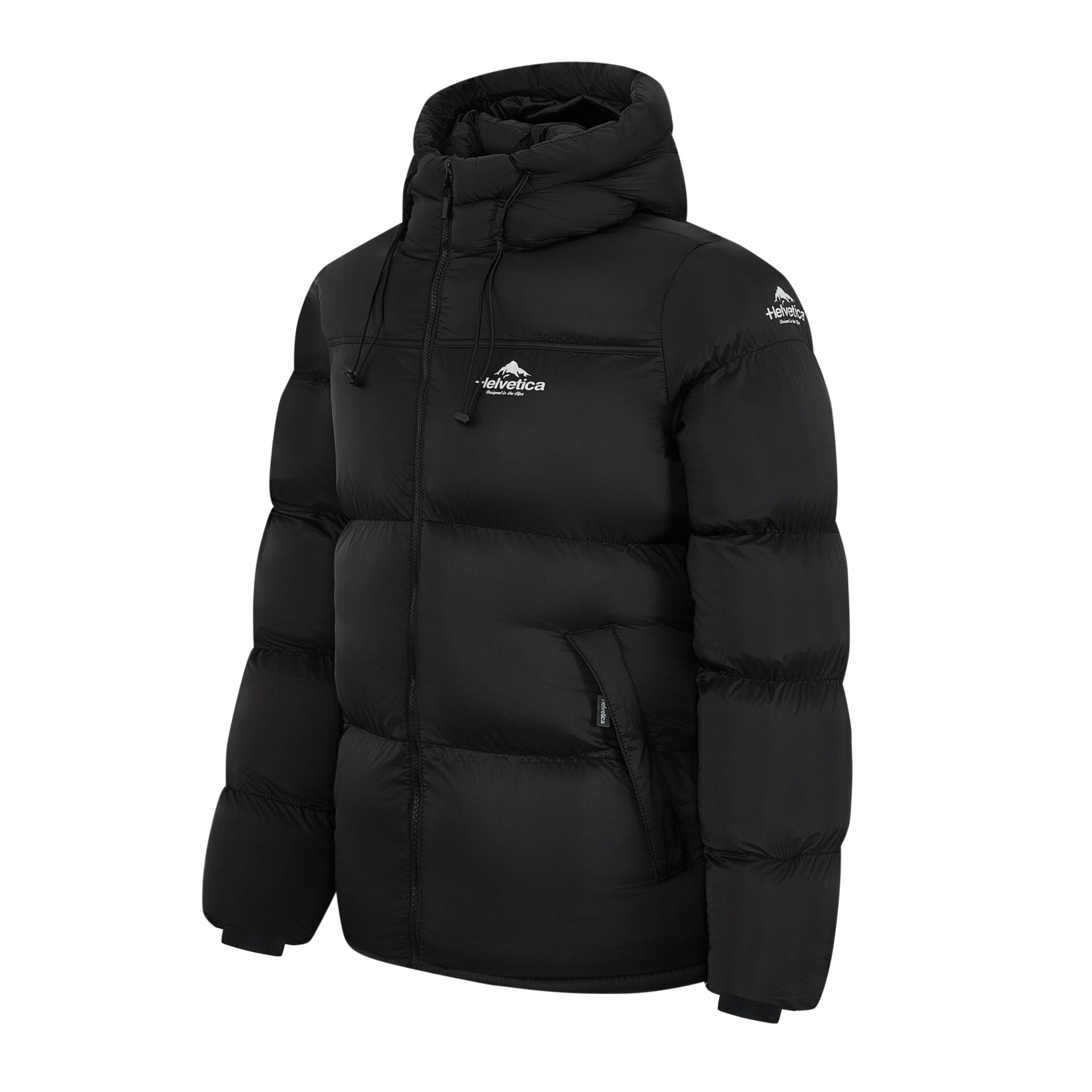 Helvetica Mountain Pioneers Middle Block Hooded Down Jacket - Kick Game