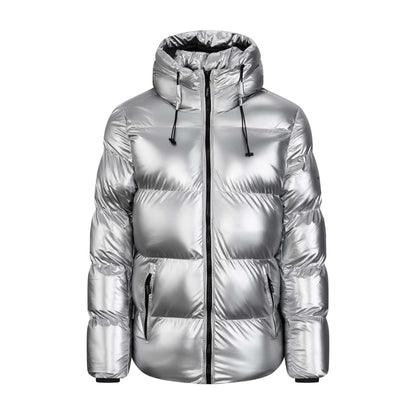 Cosmos Hooded Down Jacket - Silver - Kick Game