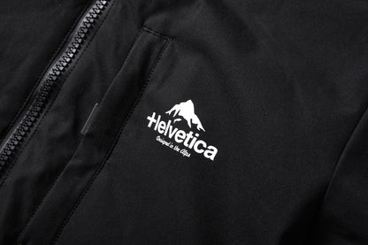 Helvetica Mountain Pioneers Eyeblock Hooded Windbreaker Jacket - Kick Game