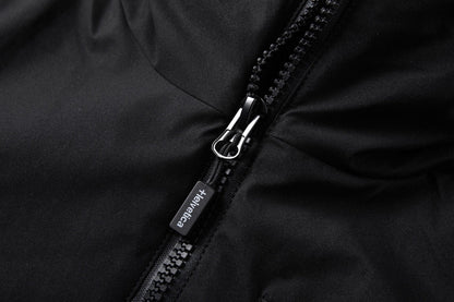 Helvetica Mountain Pioneers Eyeblock Hooded Windbreaker Jacket - Kick Game