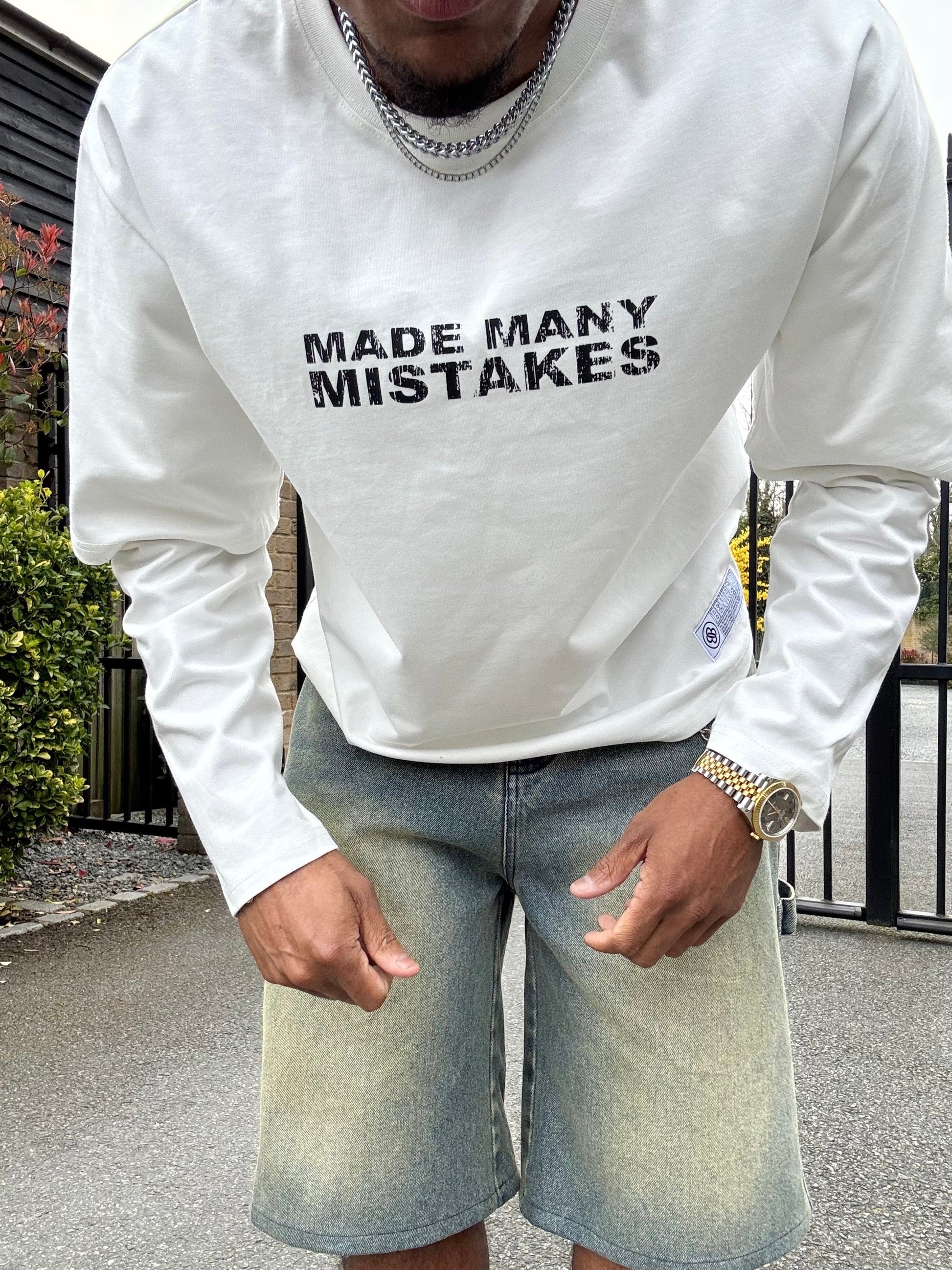 Made Many Mistakes T-Shirt - Off White - Kick Game