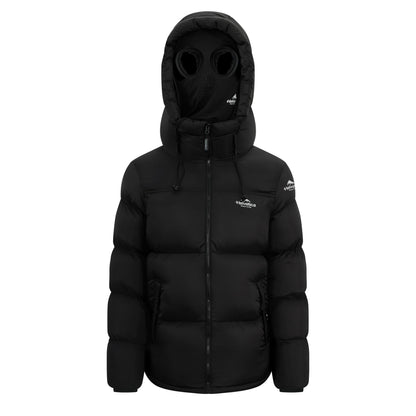 Helvetica Mountain Pioneers Middle Block Hooded Down Jacket - Kick Game