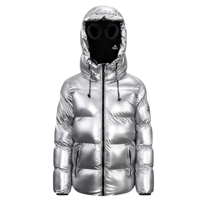 Cosmos Hooded Down Jacket - Silver - Kick Game