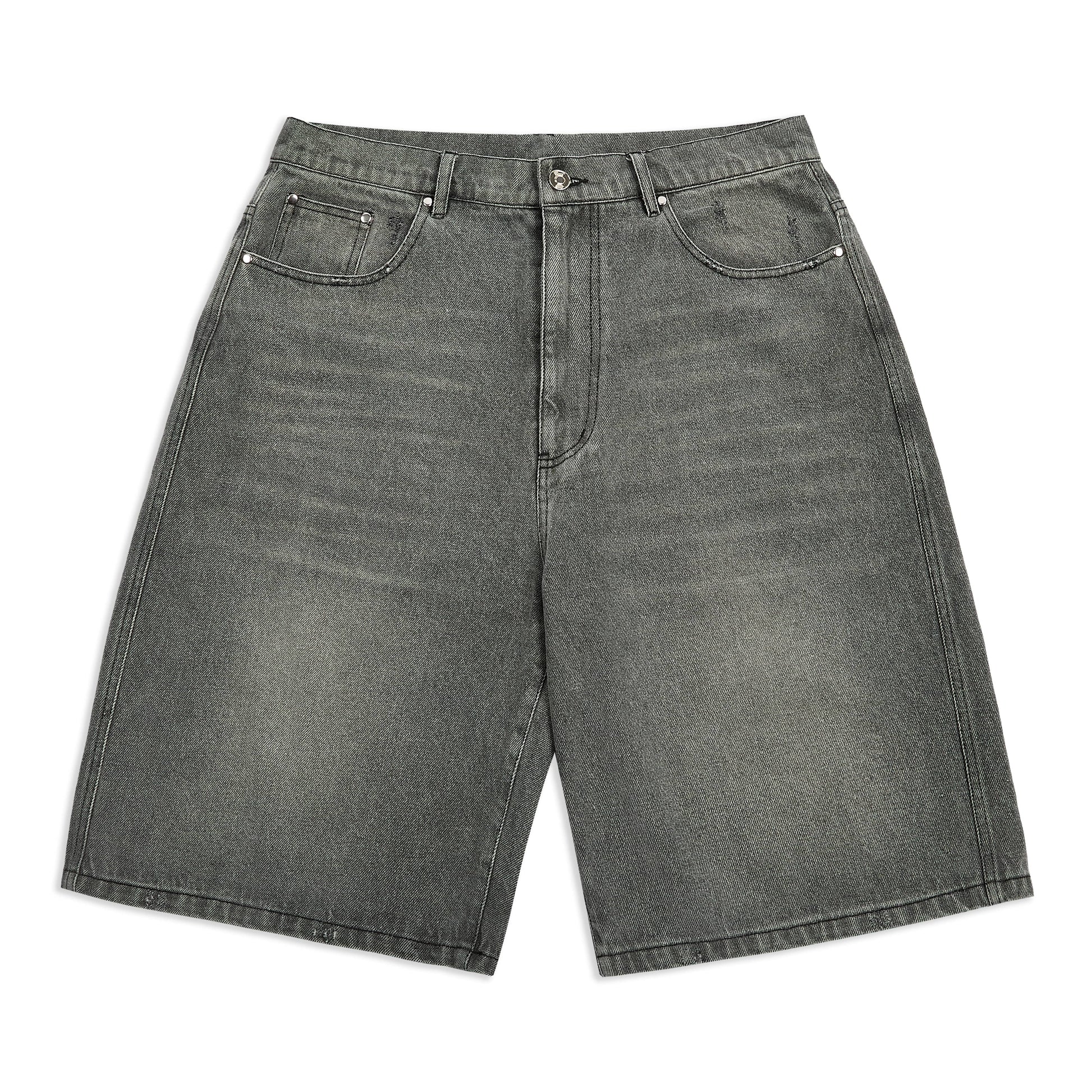 GRAPHITE WASHED DENIM JORTS - Kick Game