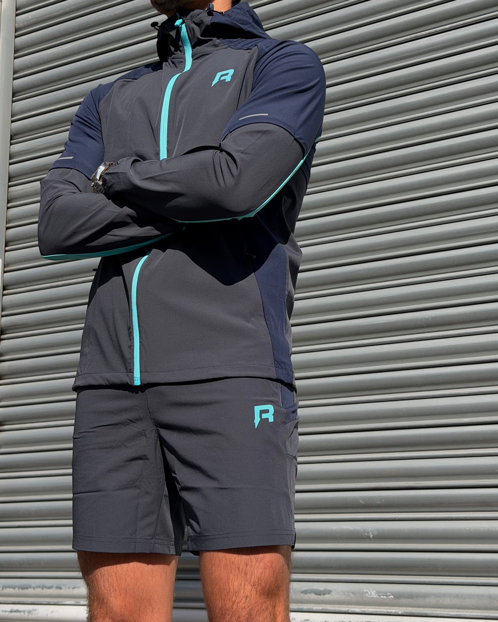 Reprimo Vortex Windbreaker Jacket 'Blue Steel Cyan' - Kick Game