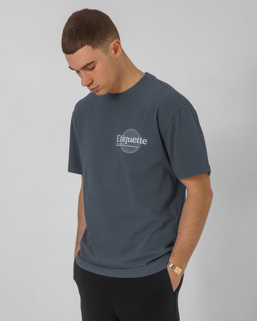 Etiquette Sphere Tee 'Faded Indigo' - Kick Game