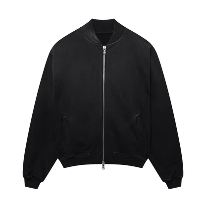 KAIZEN MARKET BLANK HEAVYWEIGHT FADE OUT BOMBER JACKET BLACK - Kick Game