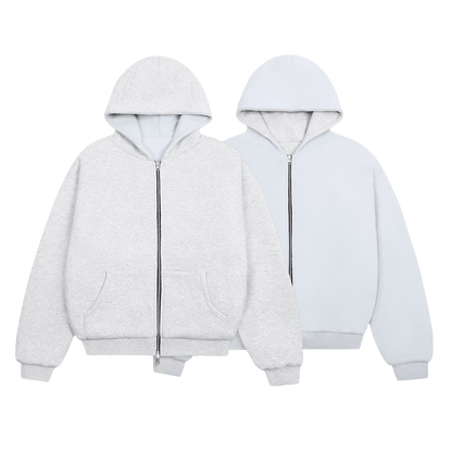 KAIZEN MARKET GREY/STONE REVERSIBLE ZIP HOODIE - 3RD ANNIVERSARY - Kick Game