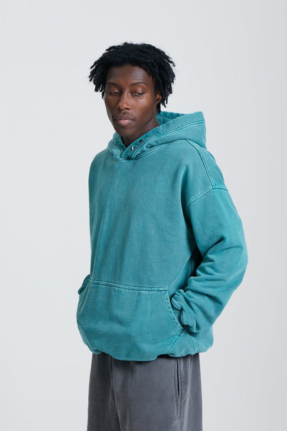 KAIZEN MARKET WASHED BLANK HOODIE GREEN - Kick Game