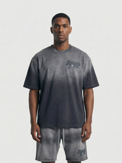 Legende Paris LND GRADIENT T-SHIRT - CHARCOAL WASHED - Kick Game