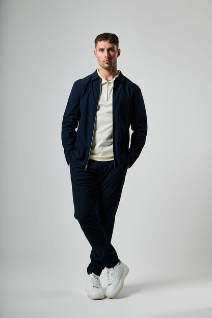 Etiquette Double Zip Overshirt 'Navy' - Kick Game