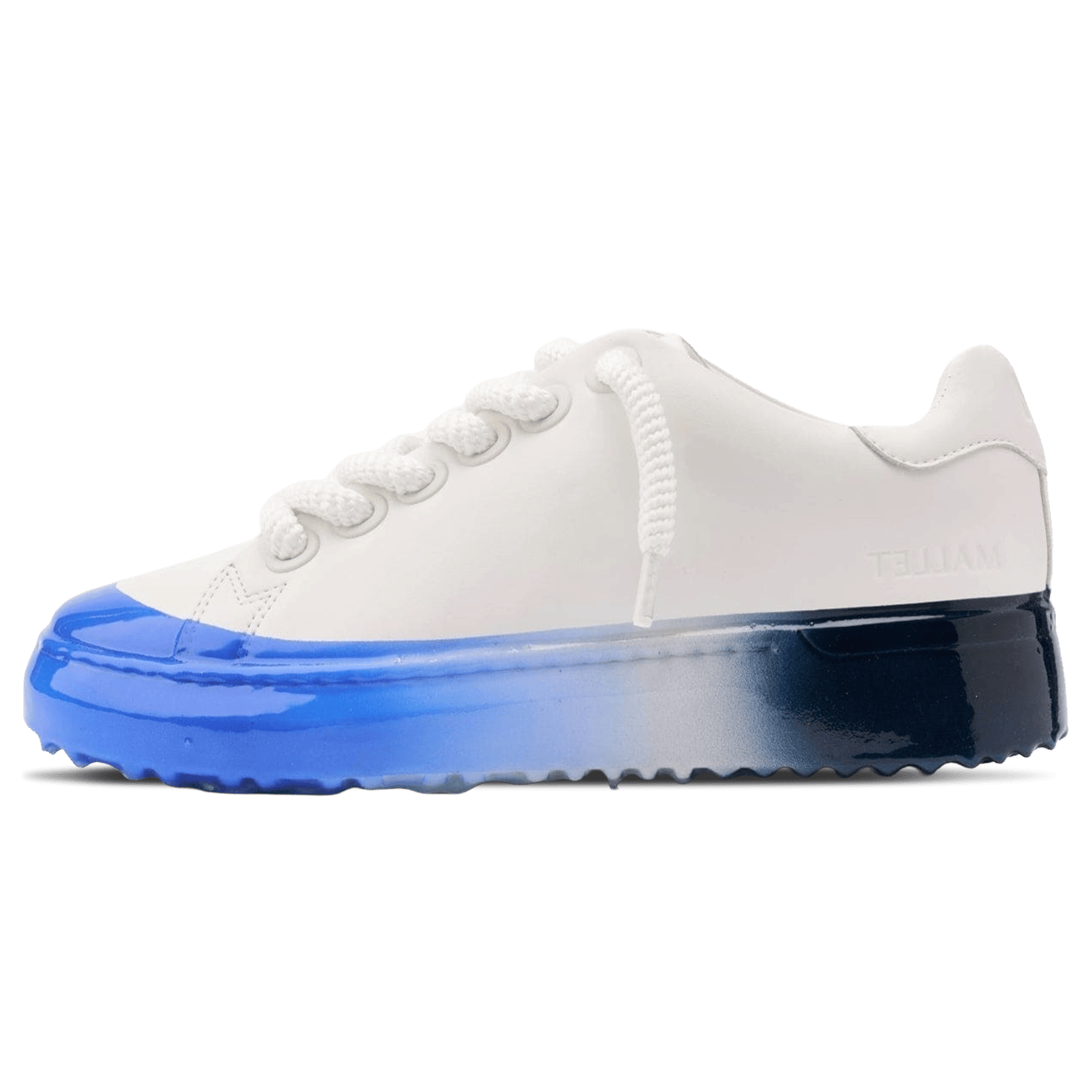MALLET GRFTR Lite Men's White Blue Ombre Dip Leather Trainers - Kick Game