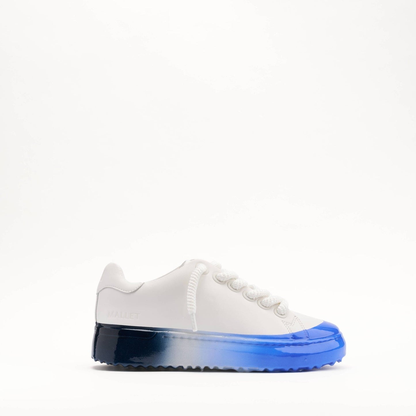 MALLET GRFTR Lite Men's White Blue Ombre Dip Leather Trainers - Kick Game