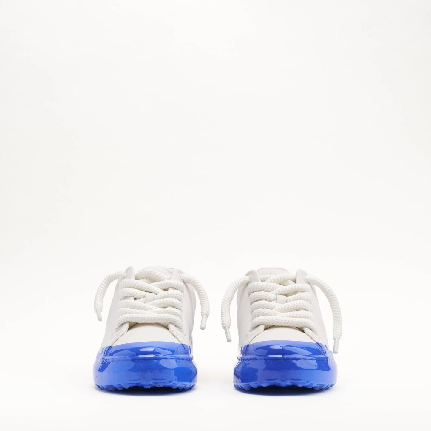MALLET GRFTR Lite Men's White Blue Ombre Dip Leather Trainers - Kick Game