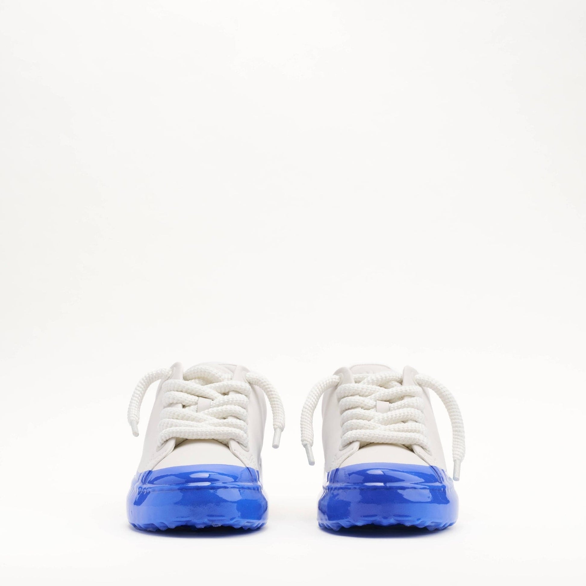 MALLET GRFTR Lite Men's White Blue Ombre Dip Leather Trainers - Kick Game
