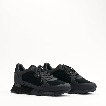 MALLET Boundary Men's Black Ripple Leather Trainers - Kick Game
