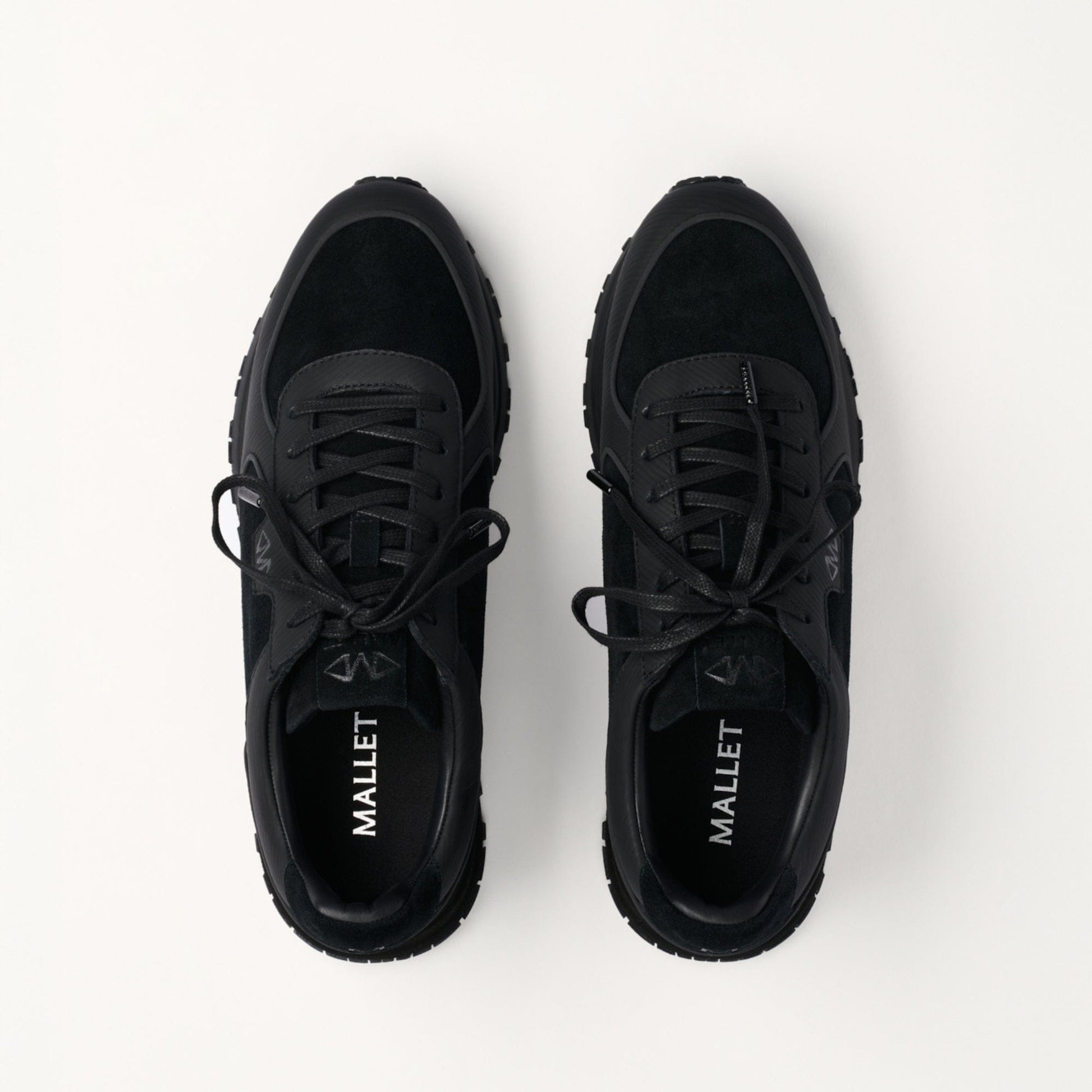 MALLET Boundary Men's Black Ripple Leather Trainers - Kick Game