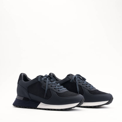 MALLET Boundary Men's Navy Ripple Leather Trainers - Kick Game
