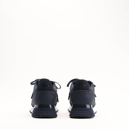 MALLET Boundary Men's Navy Ripple Leather Trainers - Kick Game
