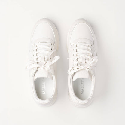 MALLET Boundary Men's White Ripple Leather Trainers - Kick Game