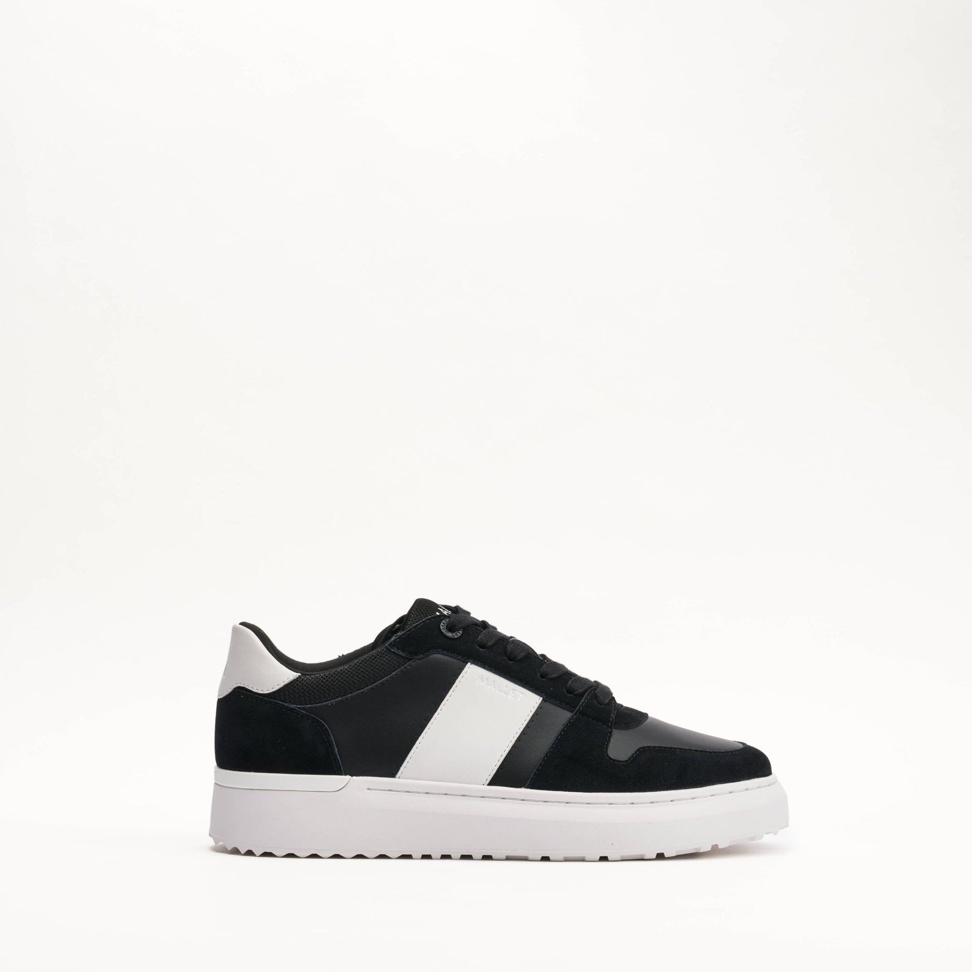 MALLET Hoxton Lite Men's Black White Leather Trainers - Kick Game