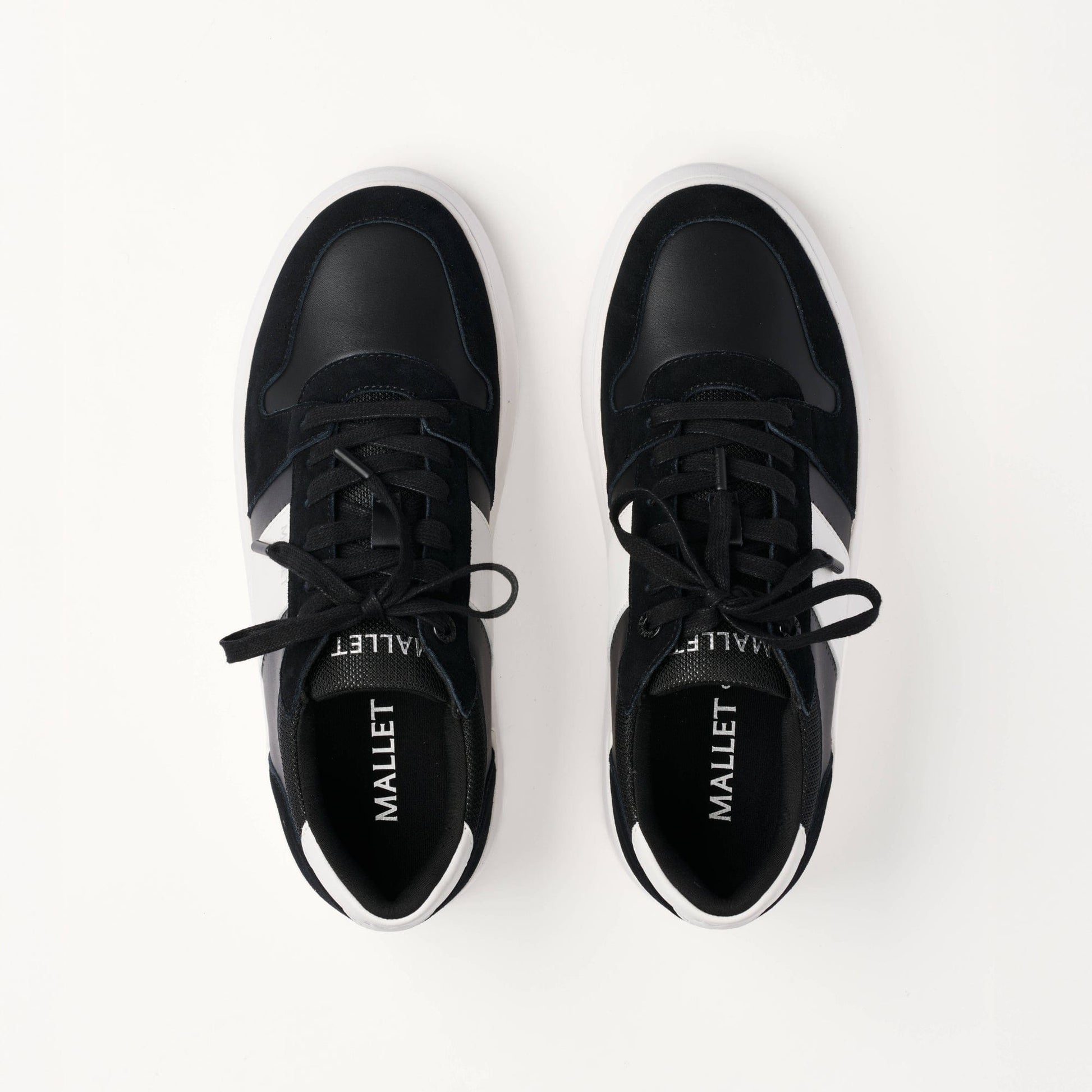 MALLET Hoxton Lite Men's Black White Leather Trainers - Kick Game