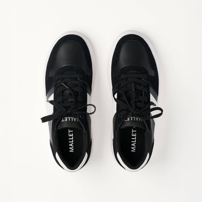 MALLET Hoxton Lite Men's Black White Leather Trainers - Kick Game