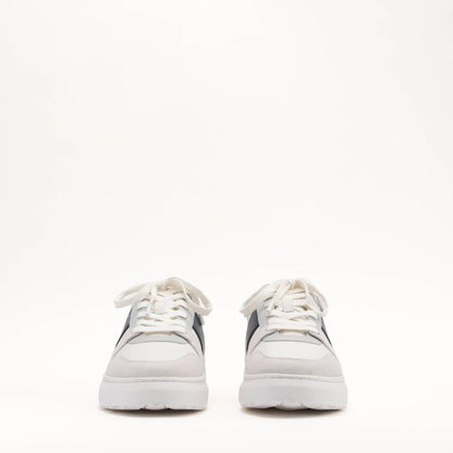 MALLET Hoxton Lite Men's White Navy Leather Trainers - Kick Game