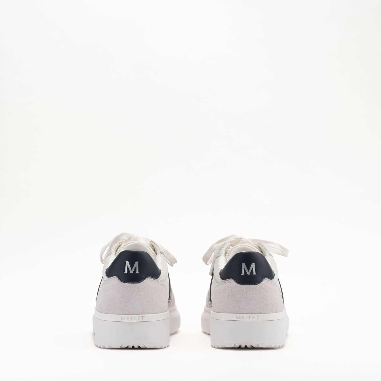 MALLET Hoxton Lite Men's White Navy Leather Trainers - Kick Game