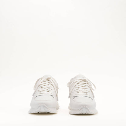 MALLET Popham Men's White Tumbled Leather Monogram Trainers - Kick Game