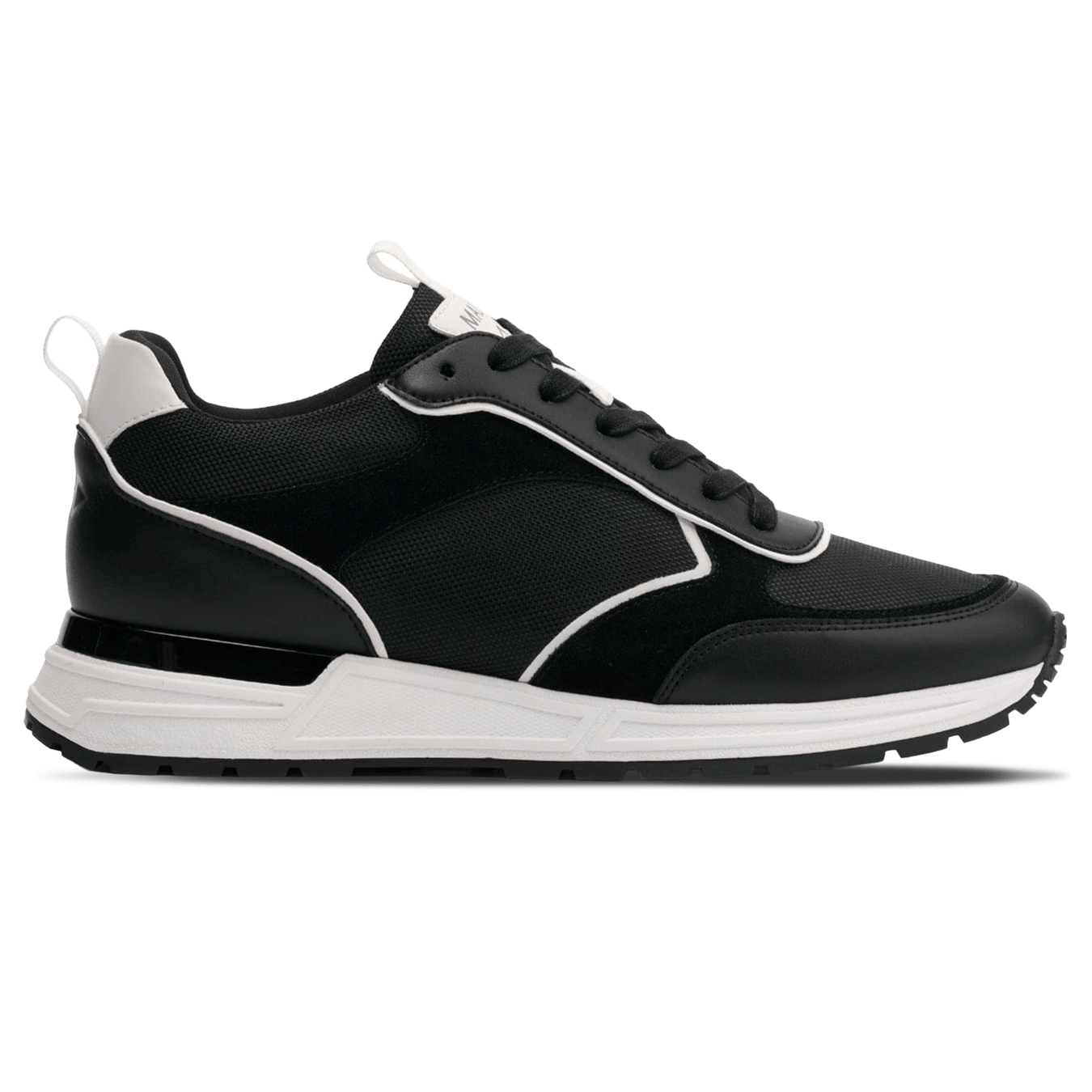 MALLET Bethnal Men's Black White Leather Trainers