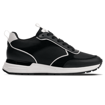 MALLET Bethnal Men's Black White Leather Trainers