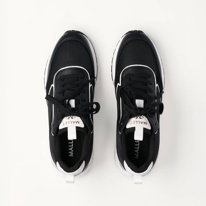 MALLET Bethnal Men's Black White Leather Trainers - Kick Game
