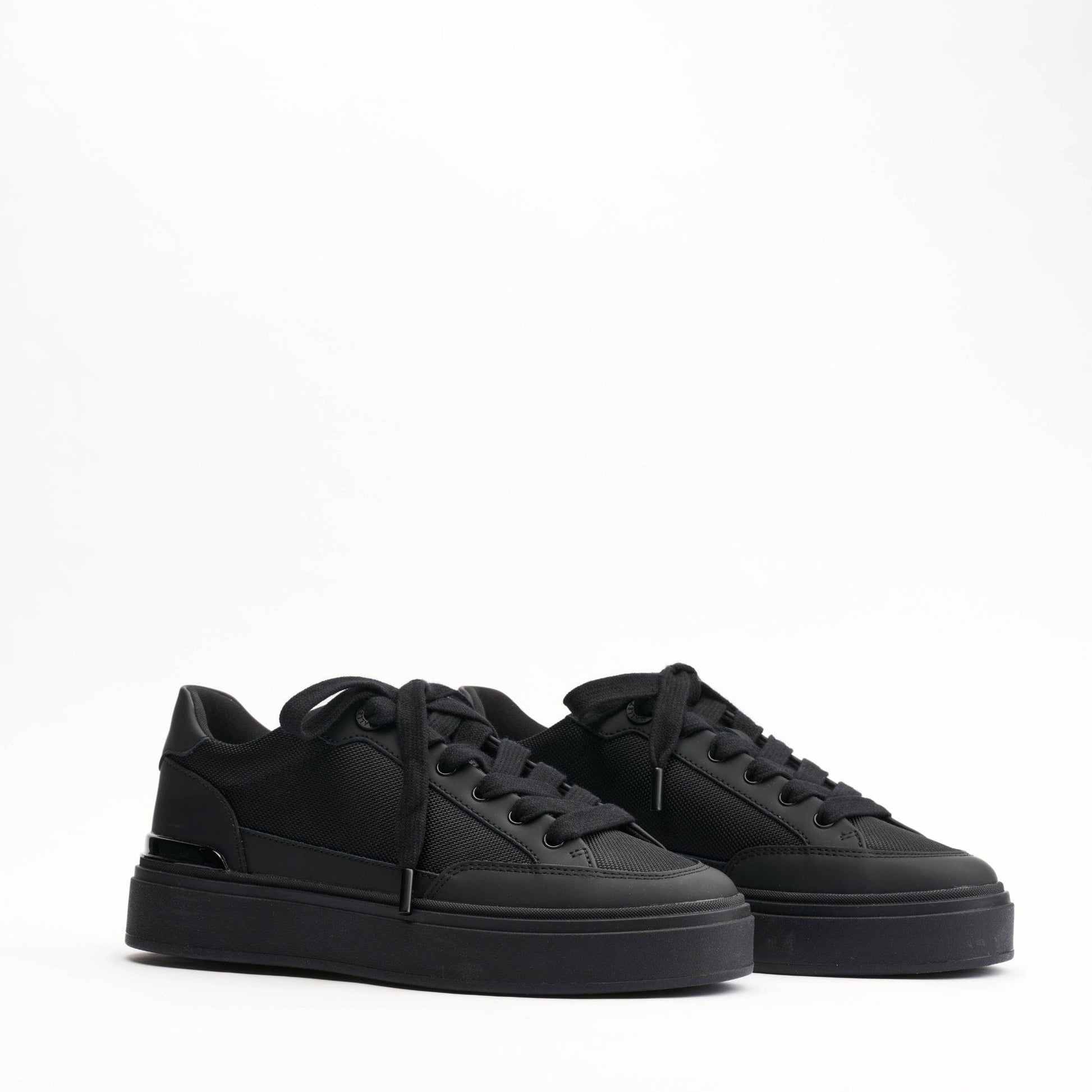 MALLET Lansbury Men's Black Leather & Nylon Trainers - Kick Game