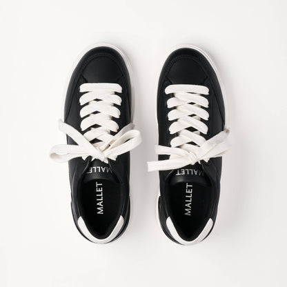 MALLET Lansbury Men's Black Nappa Leather Trainers - Kick Game